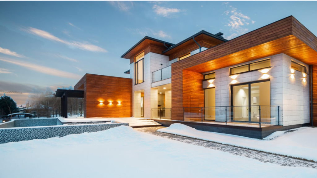 Luxury modern villa with contemporary architecture for real estate investment and premium residential living.